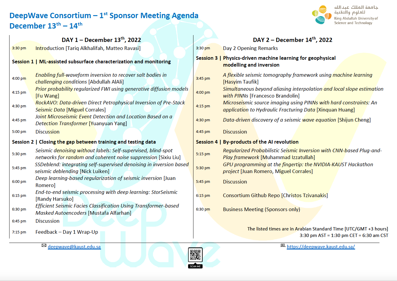 DeepWave Consortium - 1st Meeting Agenda